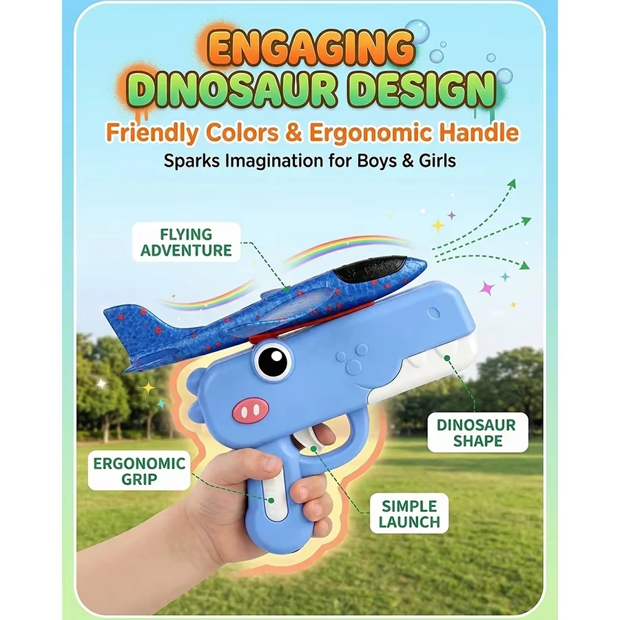 Dinosaur Foam Airplane Launche - Catapult Launcher Toy ulasan dan harga
