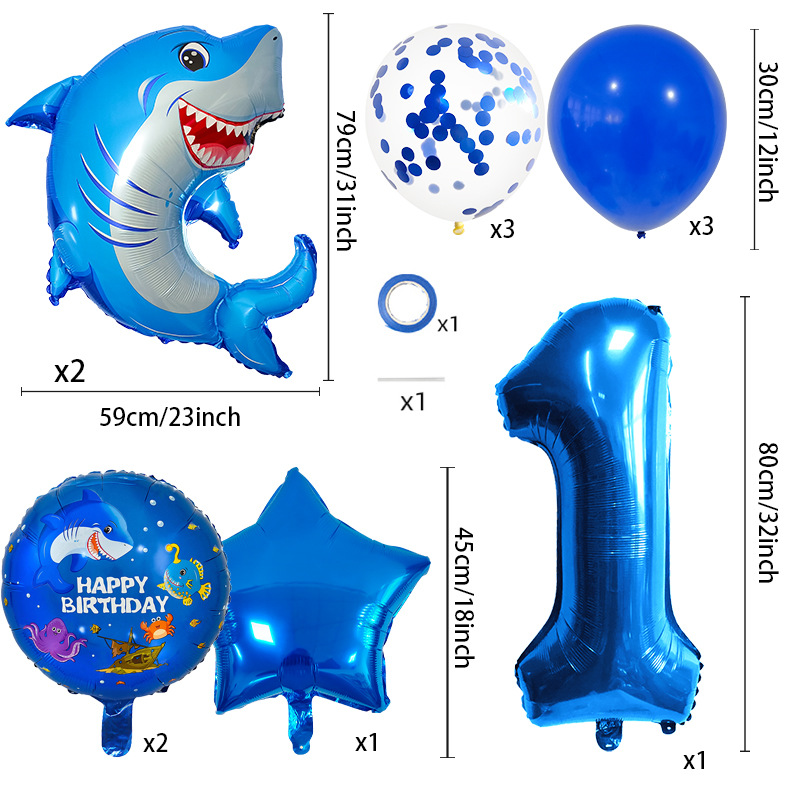14PCS Shark Themed Number Ball - Water Balloon Set ulasan dan harga
