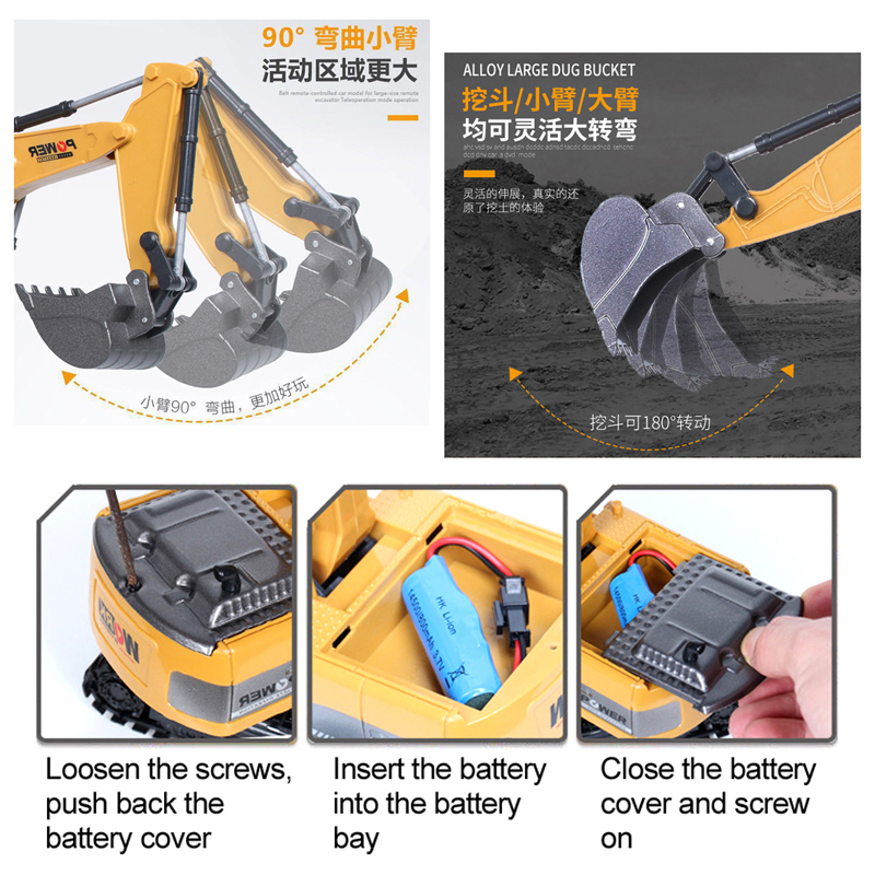 RC Excavator 2.4Ghz 6 Channel  - Kids Toys Channel ulasan dan harga